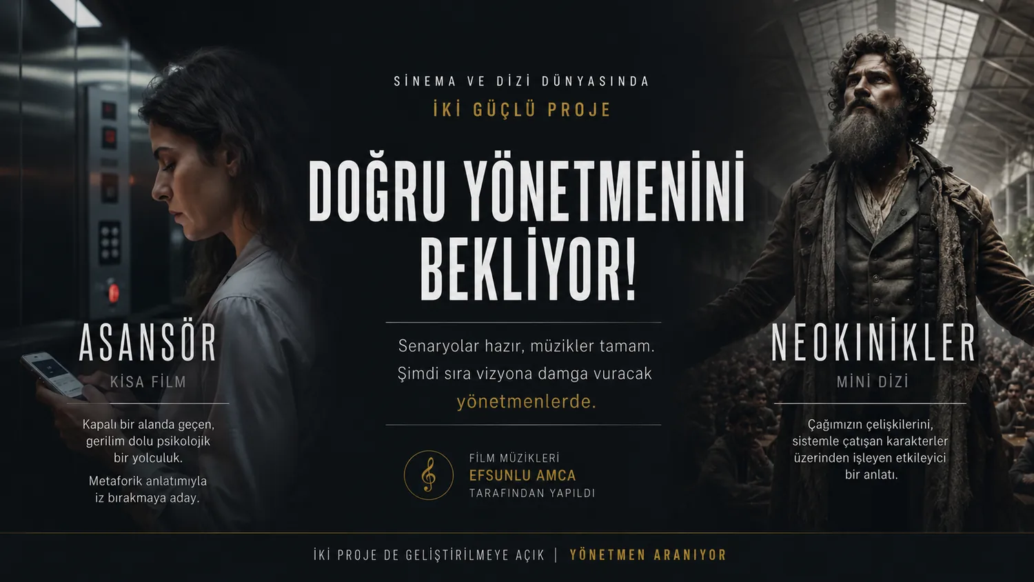 SİNEMA DÜNYASINA İKİ GÜÇLÜ HİKÂYE: “ASANSÖR” VE “NEOKİNİKLER” YÖNETMENİNİ ARIYOR