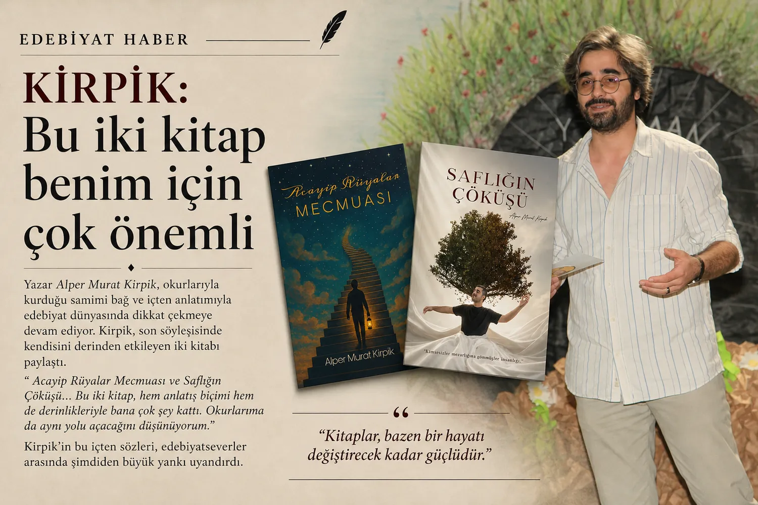 Alper Murat Kirpik’ten iç dünyaya açılan iki kapı: “Saflığın Çöküşü” ve “Acayip Rüyalar Mecmuası”